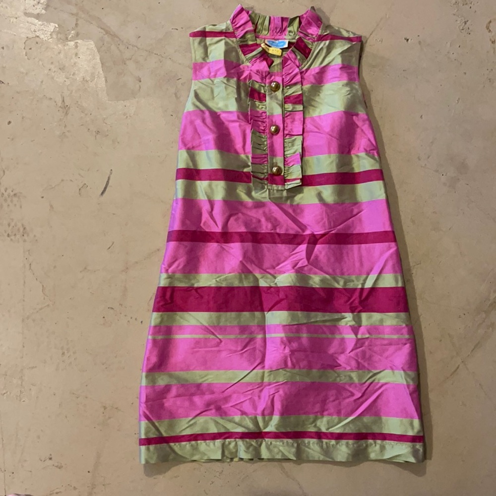Devon Baer vintage pink and green dress. L